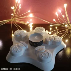 Best Winterlicher Kerzenständer mit Schneemännern und Teelicht Kerzen & Beleuchtung