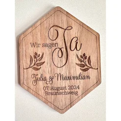 Discount "Wir sagen Ja" Magnetkarte aus Holz, originelle Karte zur Hochzeitseinladung, personalisiert, Save the Date Einladungskarten
