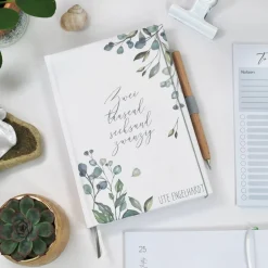 Geschenke|my-own-story Wochenkalender & Terminplaner 2025 A5 mit vielen Extras personalisiert botanisch mit Olive & Eukalyptus