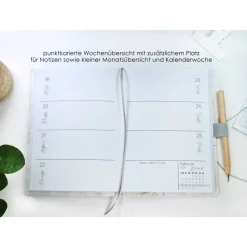 Wochenkalender & Terminplaner 2026 A5 Wochenübersicht / Tagesübersicht / Tagebuch personalisiert hellblau Geschenke