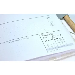 Online Wochenkalender & Terminplaner 2025 A6 Hardcover Wochenübersicht | personalisiert | hellgrau grau Horizont Meer Geschenke