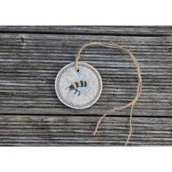 Woll Filz Anhänger, Button, Biene, Geschenkanhänger, Taschenbaumler Sommer