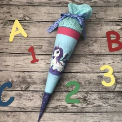 wunderschöne Schultüte aus Stoff mit Pegasus Einhorn in Blau/Türkis/rosa/mint Kinder Schultüten