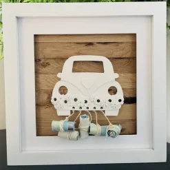 Wunderschönes Bild zur Hochzeit und anderen Anlässen, hochwertige Kombination aus Holz und Gießmasse , GKB-6 Geldgeschenke