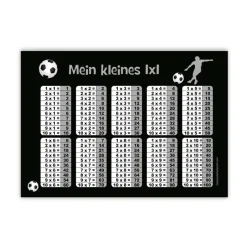 1x1 Lernposter | Fußballspieler grau Kinder Einschulung