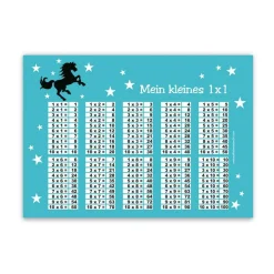 Sale 1x1 Lernposter | Wildpferd - türkis Kinder Einschulung