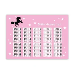 Best 1x1 Lernposter | Wildpferd - rosa Kinder Einschulung