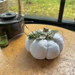 Best XL Deko Kürbis aus antikem Leinen – Handgemachte Herbstdeko mit Naturakzenten Deko Halloween