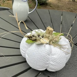 Best XL Deko Kürbis aus antikem Leinen – Handgemachte Herbstdeko mit Naturakzenten Deko Halloween