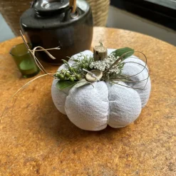 Best XL Deko Kürbis aus antikem Leinen – Handgemachte Herbstdeko mit Naturakzenten Deko Halloween