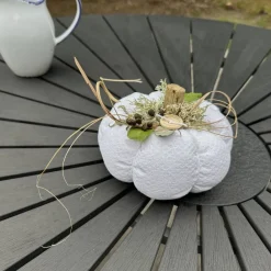 Best XL Deko Kürbis aus antikem Leinen – Handgemachte Herbstdeko mit Naturakzenten Deko Halloween