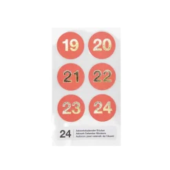 Zahlensticker rot für Adventskalender Bastelzubehör