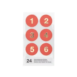 Zahlensticker rot für Adventskalender Bastelzubehör
