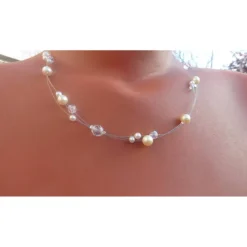 Best Zarte Brautkette, Hochzeitsschmuck mit Glitzer und Perlen, Brautschmuck Brautschmuck