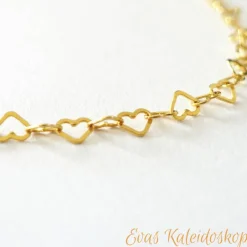 Brautschmuck|Evas Kaleidoskop Zartes Herzarmband aus vergoldetem Sterling Silber, jede Länge machbar