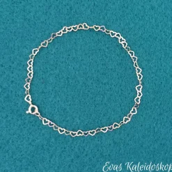 Brautschmuck|Evas Kaleidoskop Zartes Herzarmband aus vergoldetem Sterling Silber, jede Länge machbar