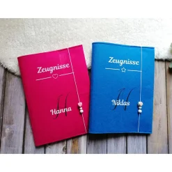 Zeugnissmappe aus Filz - personalisierbar- Einschulung * pink Kinder Einschulung