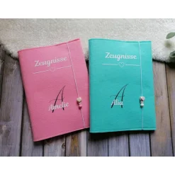 Sale Zeugnissmappe aus Filz - personalisierbar- Einschulung * rosa Kinder Einschulung