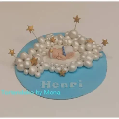 Tortendekoration|Tortendeko by Mona Zuckerfigur Tortenbild Tortendeko Wolken Baby Taufe