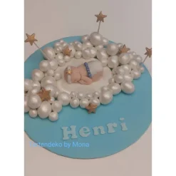 Tortendekoration|Tortendeko by Mona Zuckerfigur Tortenbild Tortendeko Wolken Baby Taufe