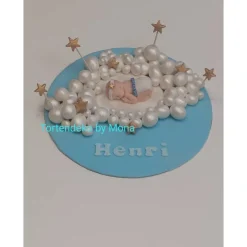 Tortendekoration|Tortendeko by Mona Zuckerfigur Tortenbild Tortendeko Wolken Baby Taufe