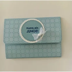 Zur Geburt eines Jungen Gutscheinkarte/ Kuvert Geldgeschenke Stampin'up! - Blau-Weiß Handarbeit Stampin Up Geldgeschenke