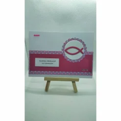 Outlet zur  Kommunion, Glückwunschkarte, Mädchen, Fisch Glückwunschkarten