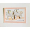 Zwillinge Glückwunschkarte Geburt Taufe Babyparty Karte Mädchen Babywiege Handarbeit A6 Glückwunschkarten